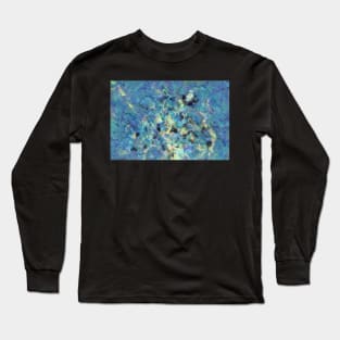 Abstract Distorted Teal Painting Long Sleeve T-Shirt